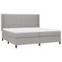 Cama box spring con colchón tela gris claro 200x200 cm de , Camas y somieres - Ref: Foro24-3131617, Precio: 689,19 €, Descuen...