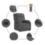 Silla de masaje reclinable de pie de tela gris oscuro en Sillones | Comprar online en Foru.es