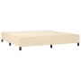 Cama box spring con colchón tela color crema 200x200 cm de , Camas y somieres - Ref: Foro24-3131622, Precio: 628,46 €, Descue...