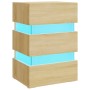 Mesita de noche luz LED madera de ingeniería Sonoma 45x35x67 cm de vidaXL, Mesitas de noche - Ref: Foro24-326843, Precio: 122...