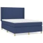 Box spring bed with blue fabric mattress 140x200 cm by , Beds and slatted bases - Ref: Foro24-3132159, Price: 499,21 €, Disco...