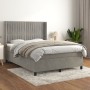 Cama box spring con colchón terciopelo gris claro 140x200 cm de , Camas y somieres - Ref: Foro24-3132801, Precio: 512,39 €, D...