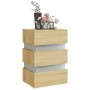 Mesita de noche luz LED madera de ingeniería Sonoma 45x35x67 cm de vidaXL, Mesitas de noche - Ref: Foro24-326843, Precio: 122...