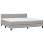Cama box spring con colchón tela y LED gris claro 200x200 cm de , Camas y somieres - Ref: Foro24-3133341, Precio: 587,31 €, D...