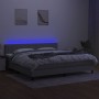 Cama box spring con colchón tela y LED gris claro 200x200 cm de , Camas y somieres - Ref: Foro24-3133341, Precio: 587,31 €, D...