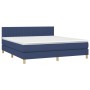 Cama box spring con colchón y LED tela azul 160x200 cm de , Camas y somieres - Ref: Foro24-3133891, Precio: 496,20 €, Descuen...