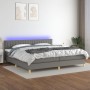 Cama box spring con colchón y LED tela gris oscuro 200x200 cm de , Camas y somieres - Ref: Foro24-3133902, Precio: 561,56 €, ...