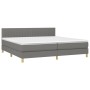 Cama box spring con colchón y LED tela gris oscuro 200x200 cm de , Camas y somieres - Ref: Foro24-3133902, Precio: 561,56 €, ...