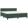 Cama box spring colchón y LED terciopelo verde oscuro 160x200cm de , Camas y somieres - Ref: Foro24-3134474, Precio: 507,79 €...