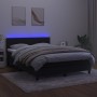 Cama box spring colchón y LED terciopelo negro 140x200 cm de , Camas y somieres - Ref: Foro24-3134527, Precio: 422,40 €, Desc...