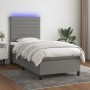 Cama box spring colchón y luces LED tela gris oscuro 80x200 cm de , Camas y somieres - Ref: Foro24-3134910, Precio: 328,29 €,...
