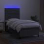 Cama box spring colchón y luces LED tela gris oscuro 80x200 cm de , Camas y somieres - Ref: Foro24-3134910, Precio: 328,29 €,...