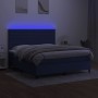 Cama box spring colchón y luces LED tela azul 160x200 cm de , Camas y somieres - Ref: Foro24-3134971, Precio: 542,38 €, Descu...
