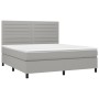 Cama box spring colchón y luces LED tela gris claro 160x200 cm de , Camas y somieres - Ref: Foro24-3134965, Precio: 571,75 €,...