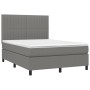 Cama box spring colchón y luces LED tela gris oscuro 140x190 cm de , Camas y somieres - Ref: Foro24-3135030, Precio: 547,38 €...