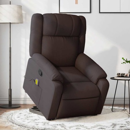 Silla de masaje reclinable de pie de tela marrón oscuro en Sillones | Comprar online en Foru.es