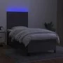 Box spring bed mattress and LED lights dark gray fabric 80x200 cm by , Beds and slatted bases - Ref: Foro24-3134990, Price: 3...