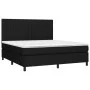 Box spring bed mattress and LED lights black fabric 160x200 cm by , Beds and slatted bases - Ref: Foro24-3135047, Price: 565,...