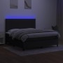 Cama box spring colchón y luces LED tela negro 160x200 cm de , Camas y somieres - Ref: Foro24-3135047, Precio: 584,61 €, Desc...