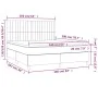 Box spring bed mattress and LED lights black fabric 160x200 cm by , Beds and slatted bases - Ref: Foro24-3135047, Price: 565,...