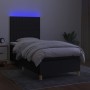 Cama box spring colchón y luces LED tela negro 100x200 cm de , Camas y somieres - Ref: Foro24-3135575, Precio: 335,10 €, Desc...