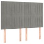 Cama box spring colchón y LED terciopelo gris claro 140x190 cm de , Camas y somieres - Ref: Foro24-3136239, Precio: 551,06 €,...