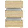 Mesita de noche luz LED madera de ingeniería Sonoma 45x35x67 cm de vidaXL, Mesitas de noche - Ref: Foro24-326843, Precio: 122...