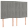 Cama box spring colchón y LED terciopelo gris claro 140x200 cm de , Camas y somieres - Ref: Foro24-3136245, Precio: 500,32 €,...