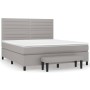 Cama box spring con colchón tela gris claro 160x200 cm de , Camas y somieres - Ref: Foro24-3136685, Precio: 607,09 €, Descuen...