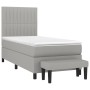 Cama box spring con colchón tela gris claro 80x200 cm de , Camas y somieres - Ref: Foro24-3136709, Precio: 332,88 €, Descuent...