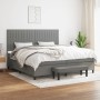 Cama box spring con colchón tela gris oscuro 200x200 cm de , Camas y somieres - Ref: Foro24-3136782, Precio: 726,80 €, Descue...