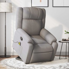 Sillón reclinable de masaje elevable tela gris taupé en Sillones | Comprar online en Foru.es