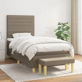 Box spring bed with taupe gray fabric mattress 80x200 cm by , Beds and slatted bases - Ref: Foro24-3137193, Price: 382,93 €, ...