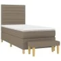 Box spring bed with taupe gray fabric mattress 80x200 cm by , Beds and slatted bases - Ref: Foro24-3137193, Price: 382,93 €, ...