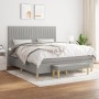 Cama box spring con colchón tela gris claro 160x200 cm de , Camas y somieres - Ref: Foro24-3137325, Precio: 590,87 €, Descuen...