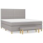 Cama box spring con colchón tela gris claro 160x200 cm de , Camas y somieres - Ref: Foro24-3137325, Precio: 590,87 €, Descuen...
