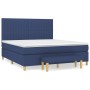 Cama box spring con colchón tela azul 160x200 cm de , Camas y somieres - Ref: Foro24-3137331, Precio: 597,55 €, Descuento: %