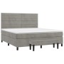 Cama box spring con colchón terciopelo gris claro 160x200 cm de , Camas y somieres - Ref: Foro24-3137911, Precio: 562,17 €, D...