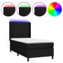 Cama box spring colchón y luces LED tela negro 100x200 cm de , Camas y somieres - Ref: Foro24-3138455, Precio: 356,99 €, Desc...