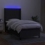 Cama box spring colchón y luces LED tela negro 100x200 cm de , Camas y somieres - Ref: Foro24-3138455, Precio: 356,99 €, Desc...