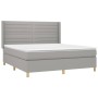 Cama box spring colchón y luces LED tela gris claro 160x200 cm de , Camas y somieres - Ref: Foro24-3138965, Precio: 580,42 €,...