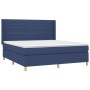 Cama box spring colchón y luces LED tela azul 160x200 cm de , Camas y somieres - Ref: Foro24-3138971, Precio: 568,74 €, Descu...