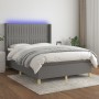 Cama box spring colchón y luces LED tela gris oscuro 140x190 cm de , Camas y somieres - Ref: Foro24-3139030, Precio: 541,26 €...