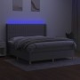 Cama box spring colchón y luces LED tela gris claro 160x200 cm de , Camas y somieres - Ref: Foro24-3139045, Precio: 571,77 €,...