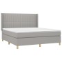 Cama box spring colchón y luces LED tela gris claro 160x200 cm de , Camas y somieres - Ref: Foro24-3139045, Precio: 571,77 €,...