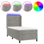 Cama box spring colchón y LED terciopelo gris claro 80x200 cm de , Camas y somieres - Ref: Foro24-3139589, Precio: 327,85 €, ...