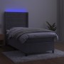 Cama box spring colchón y LED terciopelo gris claro 80x200 cm de , Camas y somieres - Ref: Foro24-3139589, Precio: 327,85 €, ...