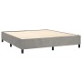 Cama box spring colchón y LED terciopelo gris claro 160x200 cm de , Camas y somieres - Ref: Foro24-3139631, Precio: 546,86 €,...