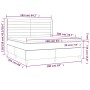Cama box spring colchón y LED terciopelo gris claro 160x200 cm de , Camas y somieres - Ref: Foro24-3139631, Precio: 546,86 €,...