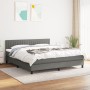 Cama box spring con colchón tela gris oscuro 160x200 cm de , Camas y somieres - Ref: Foro24-3140226, Precio: 504,07 €, Descue...